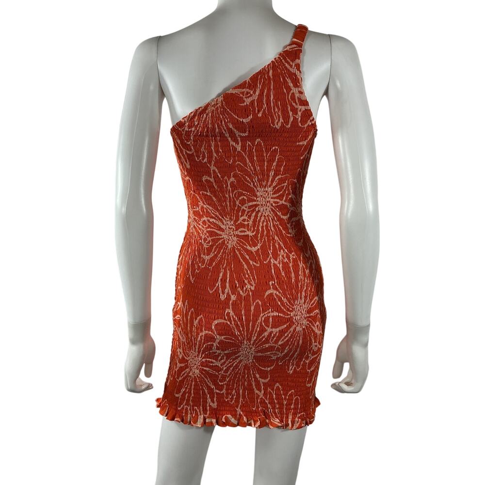 Faithfull The Brand Floral Orange Terre Mer Mini Dress Size S - Picture 3 of 4